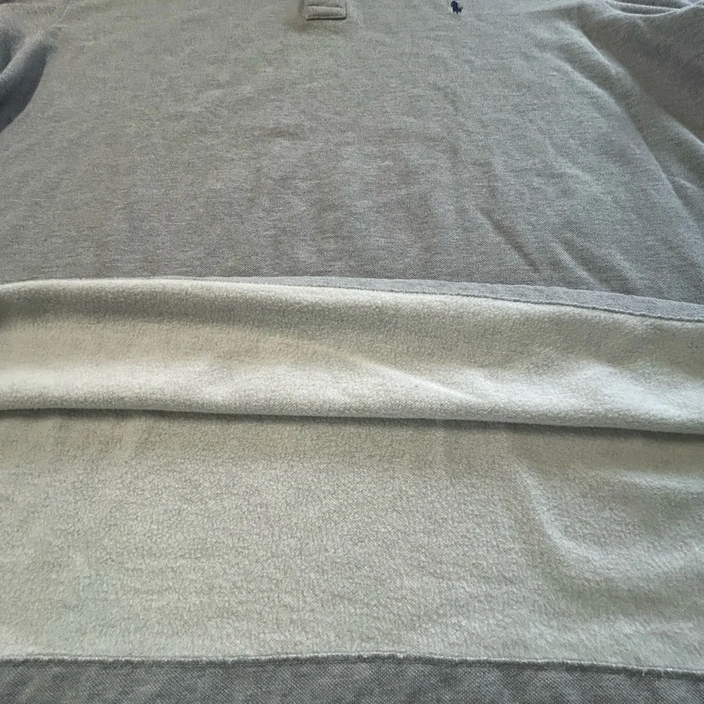 Polo Ralph Lauren men’s 4X fleece lined long sleeve polo shirt light gray color‎